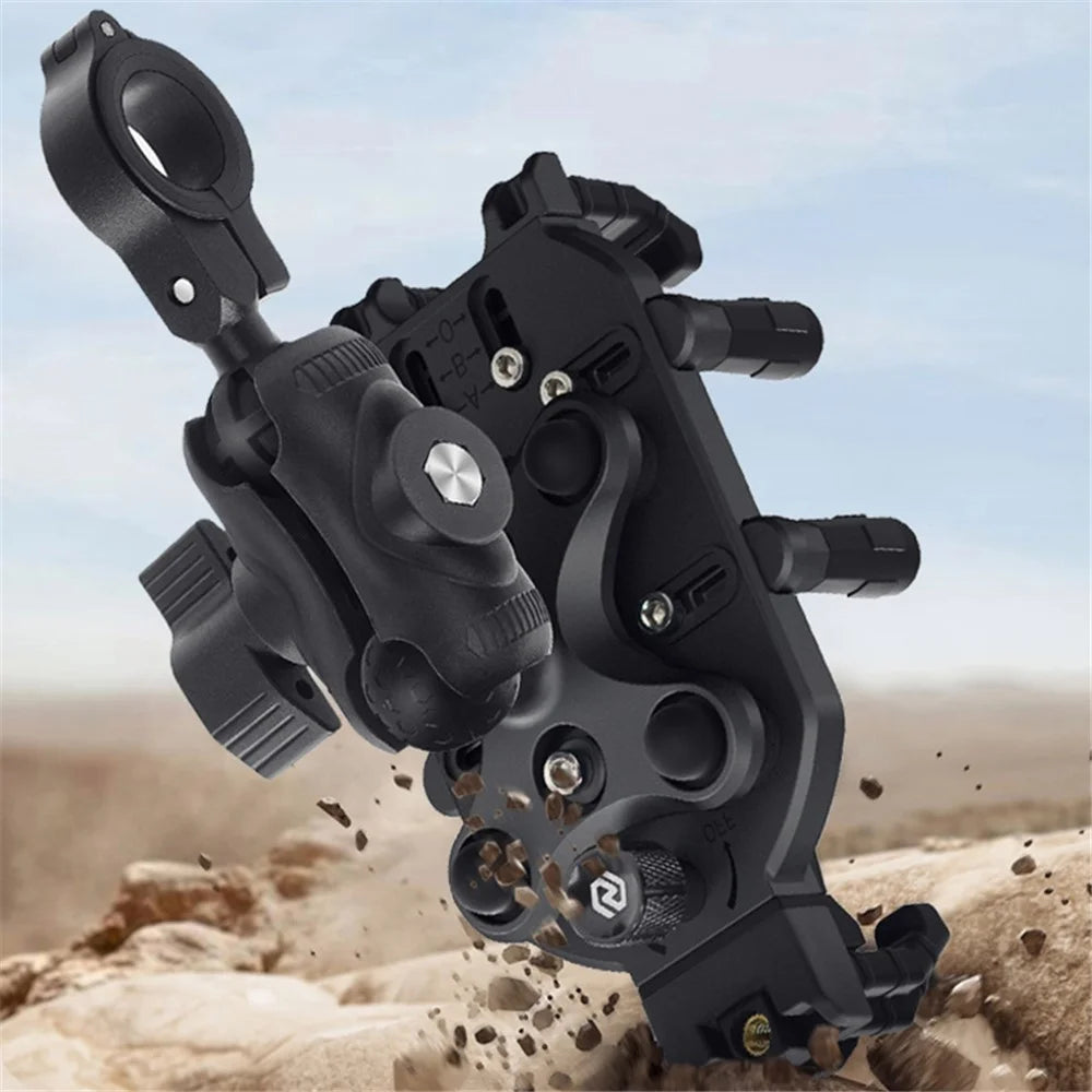 WUPP CS-1988A1 Motorbike Handlebar Phone Holder CNC Anti-Shock Braceket for 4.7-7.2 inch Phones - 4