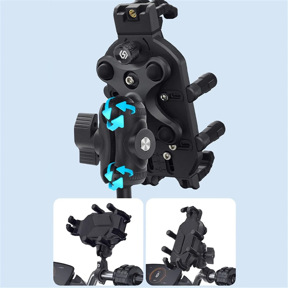 WUPP CS-1988A1 Motorbike Handlebar Phone Holder CNC Anti-Shock Braceket for 4.7-7.2 inch Phones - 6