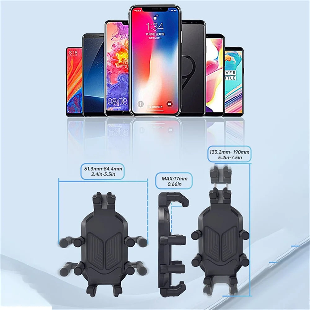 WUPP CS-1988A1 Motorbike Handlebar Phone Holder CNC Anti-Shock Braceket for 4.7-7.2 inch Phones - 7
