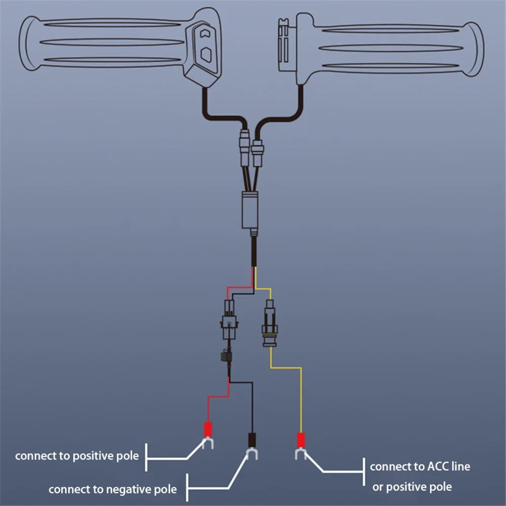 WUPP CSZH-1970A1 Motorcycle Electric Heated Grips 2.5mm + Three-Wire ACC Version - 2
