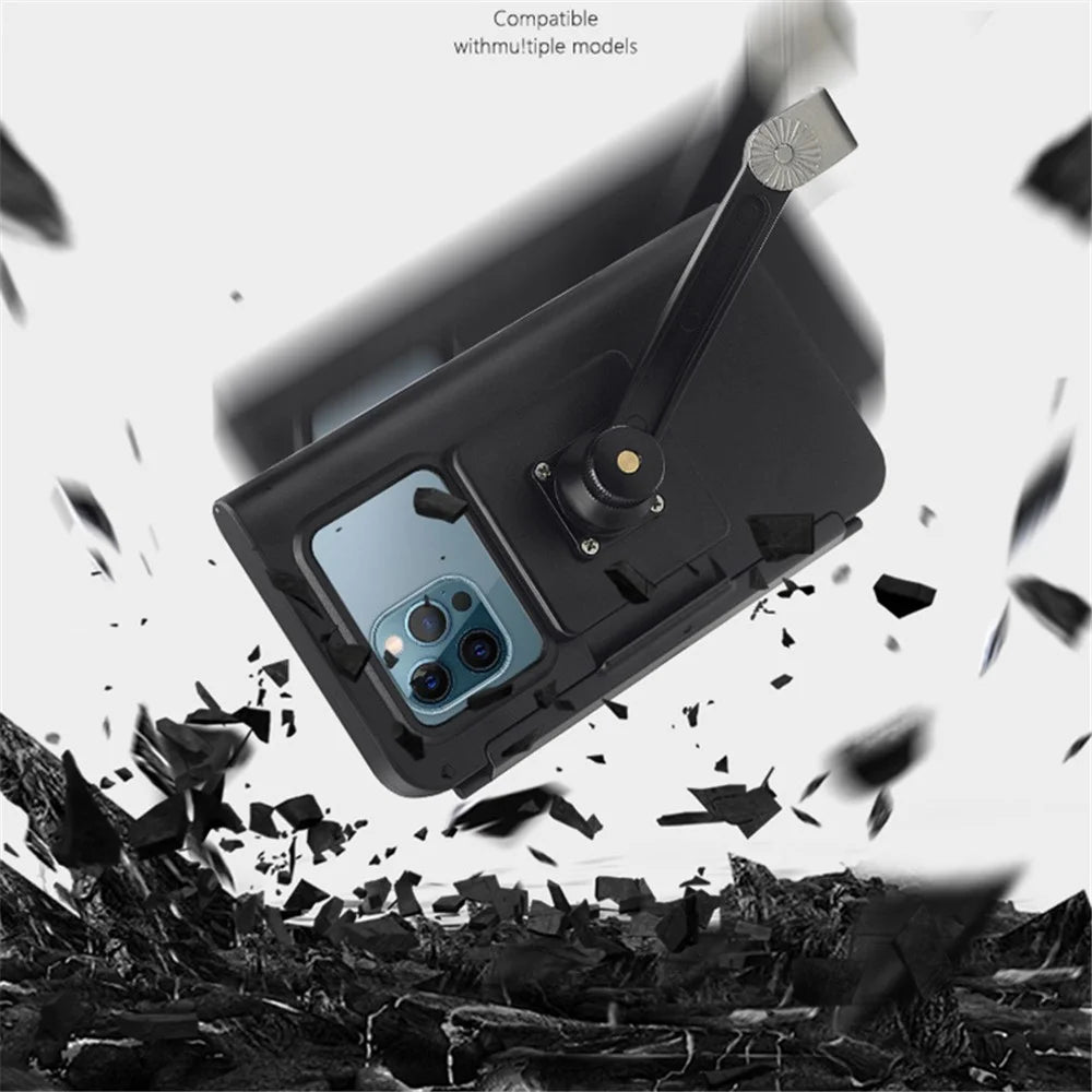 WUPP CS-1937A1 Motorcycle Rearview Mirror Phone Holder Waterproof Phone Mount Case for Electric Bikes - 5