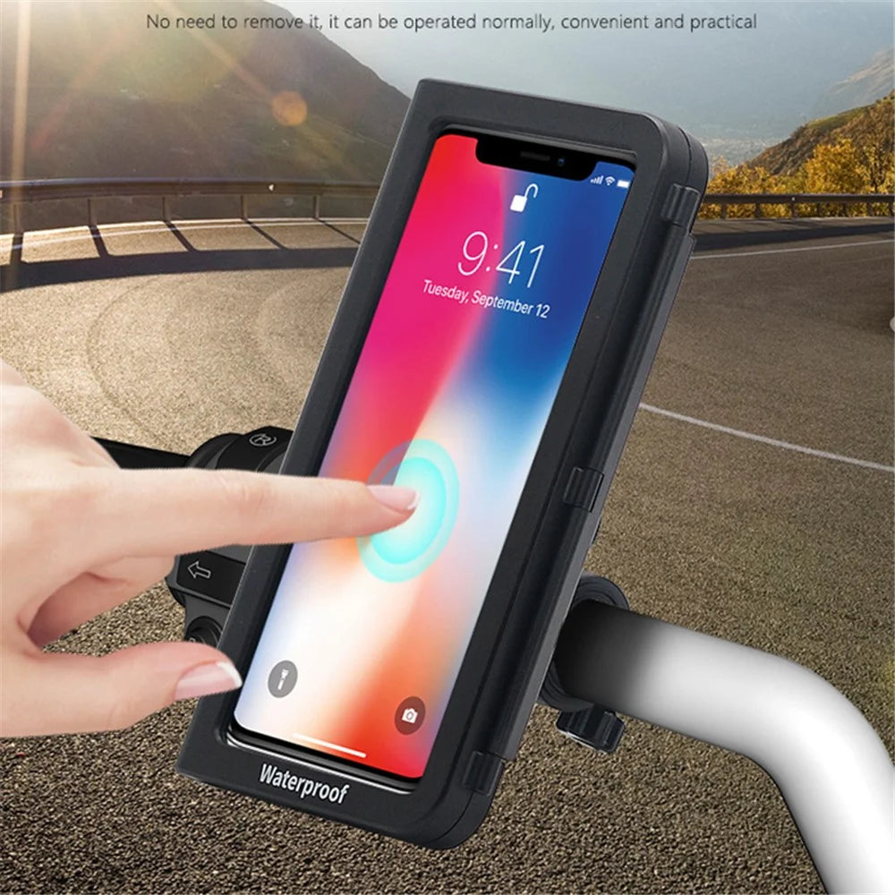 WUPP CS-1937B1 Motorbike Handlebar Phone Holder Sensitive Touch IP67 Waterproof Phone Case - 2