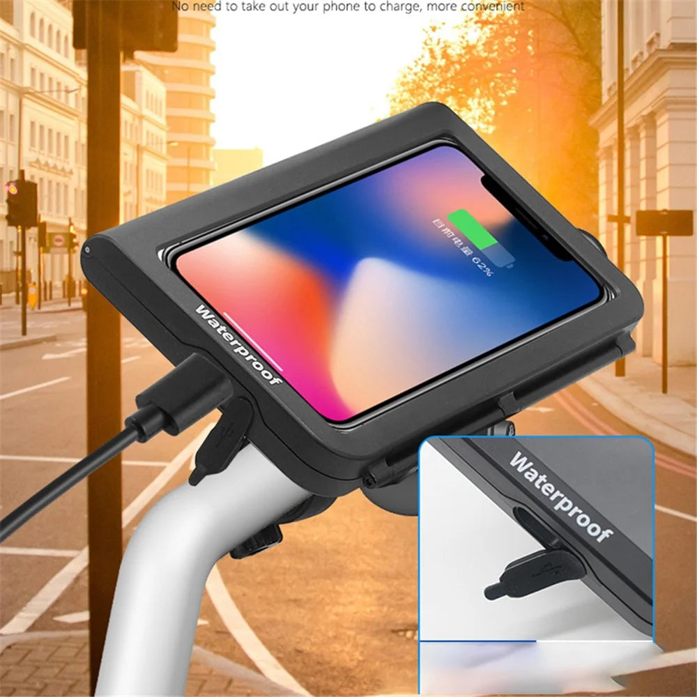 WUPP CS-1937B1 Motorbike Handlebar Phone Holder Sensitive Touch IP67 Waterproof Phone Case - 6