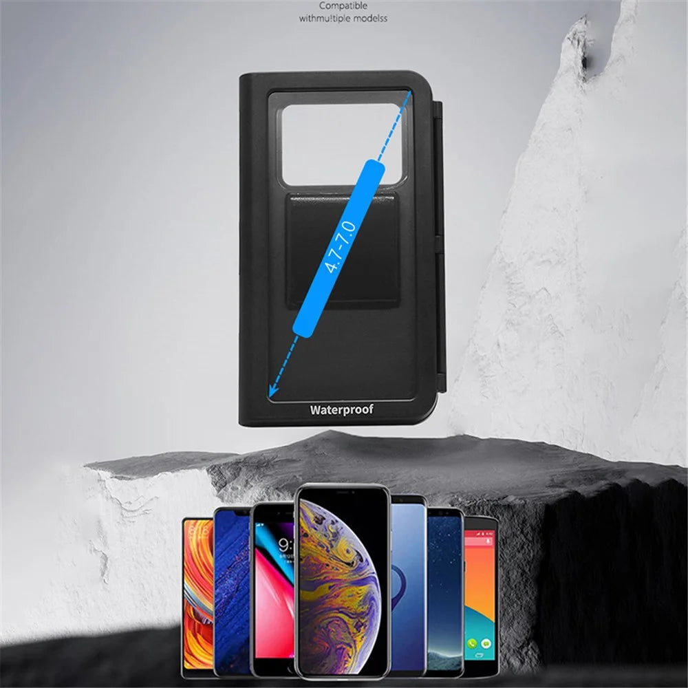 WUPP CS-1937B1 Motorbike Handlebar Phone Holder Sensitive Touch IP67 Waterproof Phone Case - 7