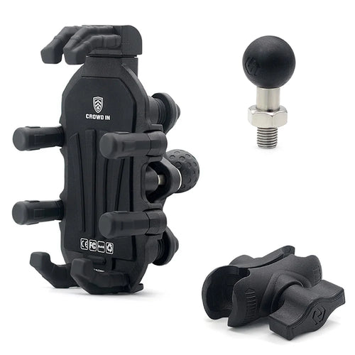 WUPP ZH-1990A1 Motorcycle Electric Bike Phone Mount Cell Phone Bracket + M8 Ball Head Set - 1