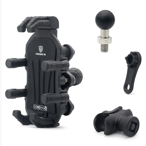 WUPP ZH-1990B2 Anti-Theft Motorcycle Fork Stem Phone Mount Aluminum Alloy Bike Ball Phone Holder - 1