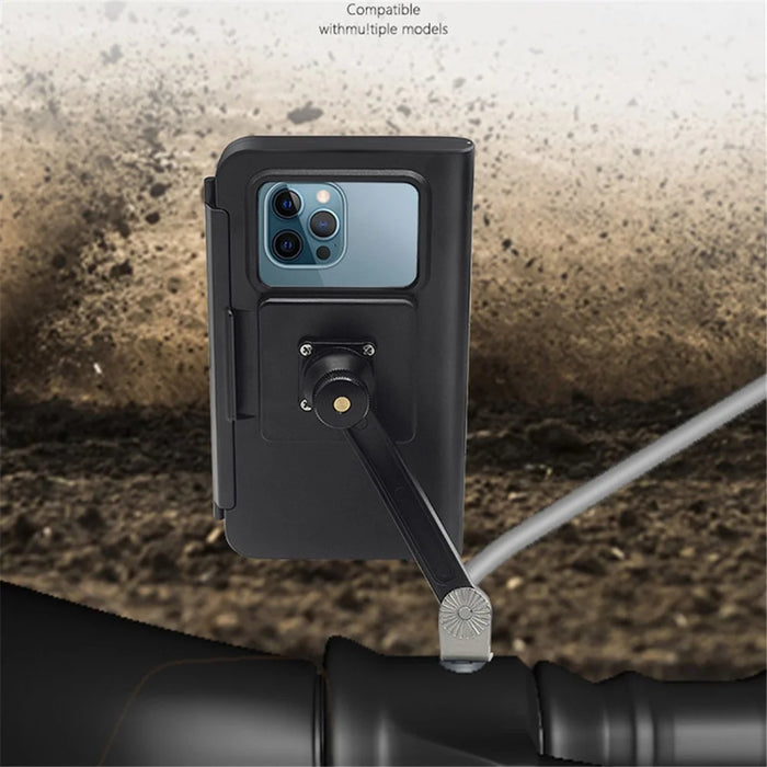 WUPP CS-1937A1 Motorbike Waterproof Phone Holder Rearview Mirror Mount Phone Case - 6