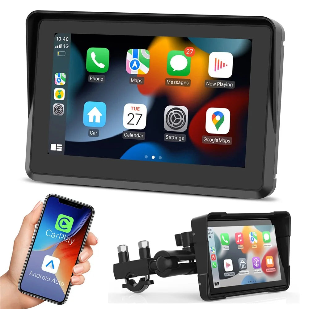 W512A 5 inch IPS Touch Screen 2.4G / 5G WiFi Motorcycle Navigation Screen with Wireless Carplay Android Auto - 1