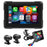 W512B Motorcycle Carplay GPS Navigation 5-Inch IPS Touch Screen with 2 Cameras+Bracket - 1