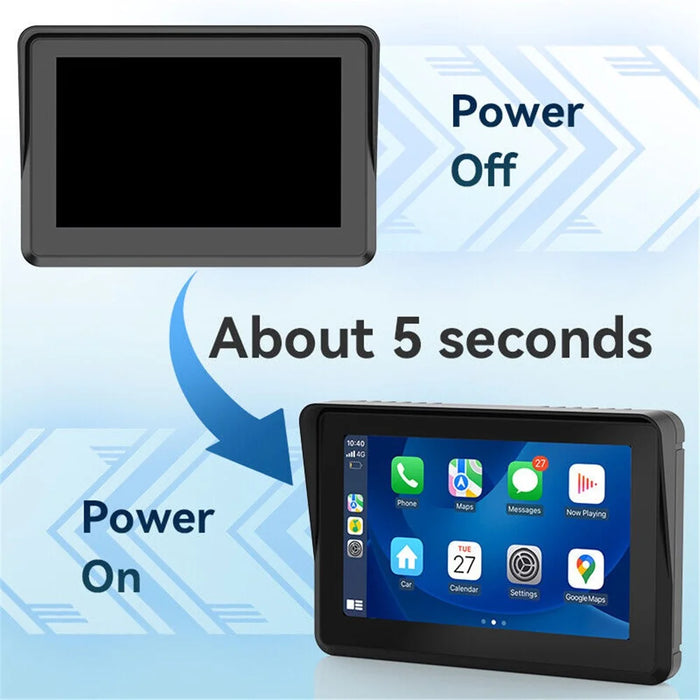 W512B Motorcycle Carplay GPS Navigation 5-Inch IPS Touch Screen with 2 Cameras+Bracket - 7