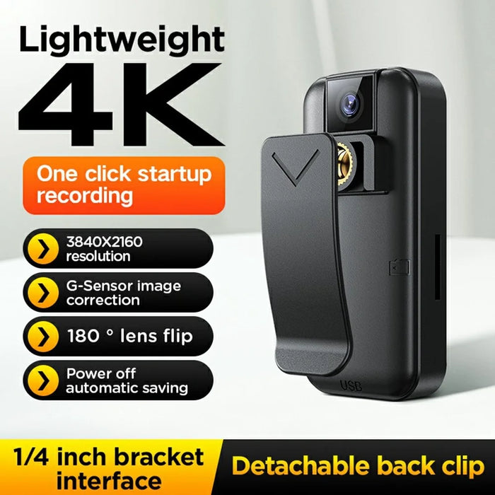 K80 4K Thumb Sports Camera HD Voice Recorder Professional Video Camcorder for Business Meetings - 4