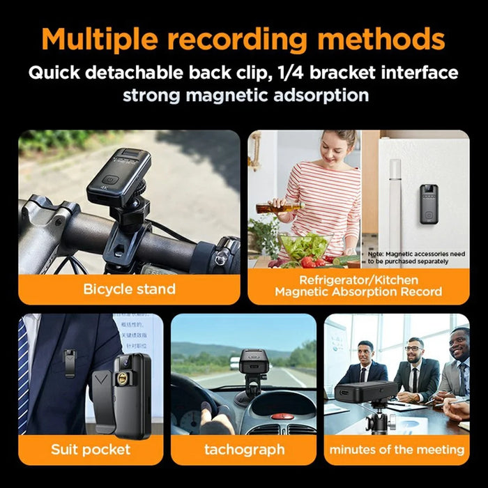 K80 4K Thumb Sports Camera HD Voice Recorder Professional Video Camcorder for Business Meetings - 5