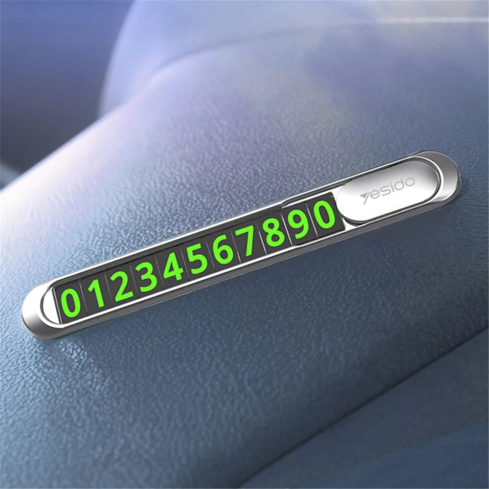YESIDO C88 Temporary Parking Card Hidden Luminous Parking Number Plate Automotive Interior Accessories - 2