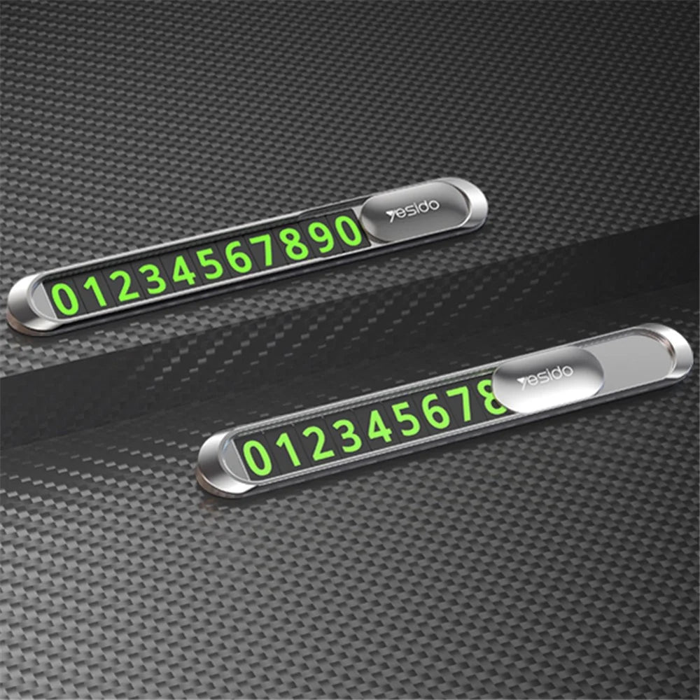 YESIDO C88 Temporary Parking Card Hidden Luminous Parking Number Plate Automotive Interior Accessories - 3
