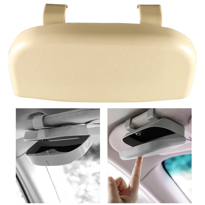 Glasses Holder Magnetic Car Sun Visor Glasses Case Organizer Glasses Storage Box - Beige - 1