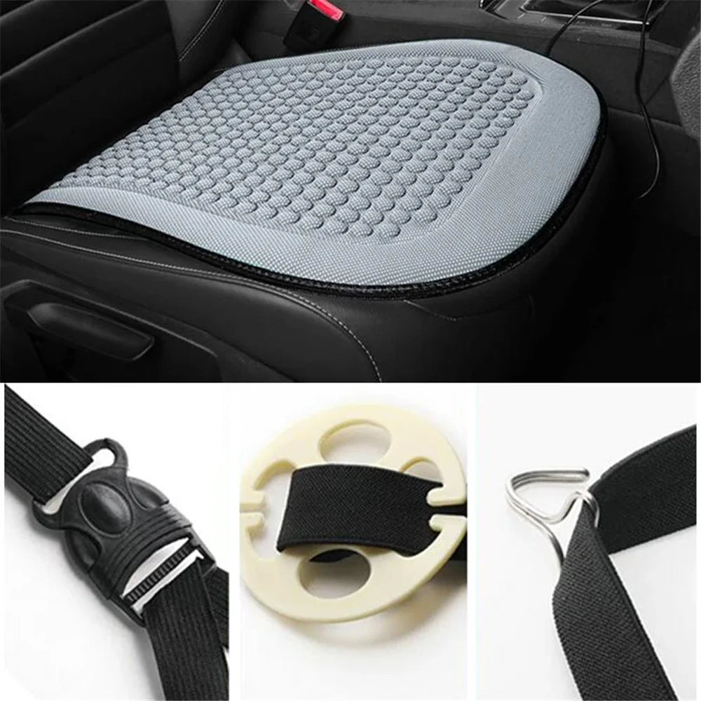Car Seat Cushion Cool Breathable Fatigue Relief Vehicle Seat Cushion - Black - 3