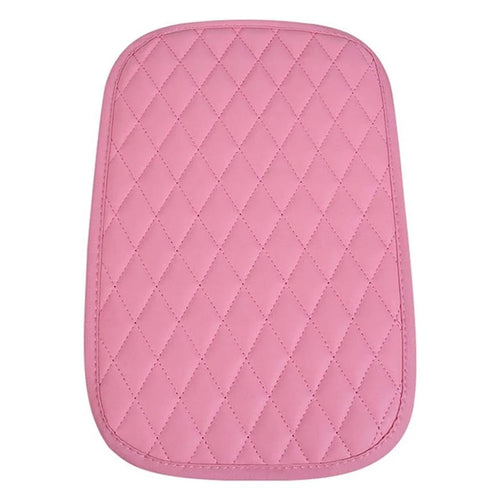 PU Leather Car Armrest Box Cover Pad Auto Center Armrest Box Protective Mat - Pink - 1