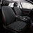 Anti-Slip Rhombus Embroidered Leather Car Front Seat Cushion + Backrest Pad Set - Black  /  White - 2