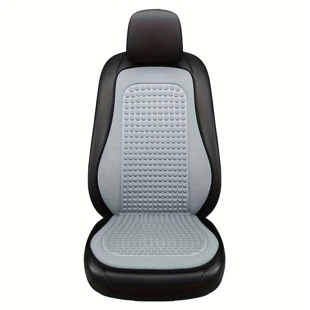 2 Sets Car Front Seat Cover + Backrest Pad Cool Breathable Fatigue Relief Vehicle Seat Pad - Grey - 1