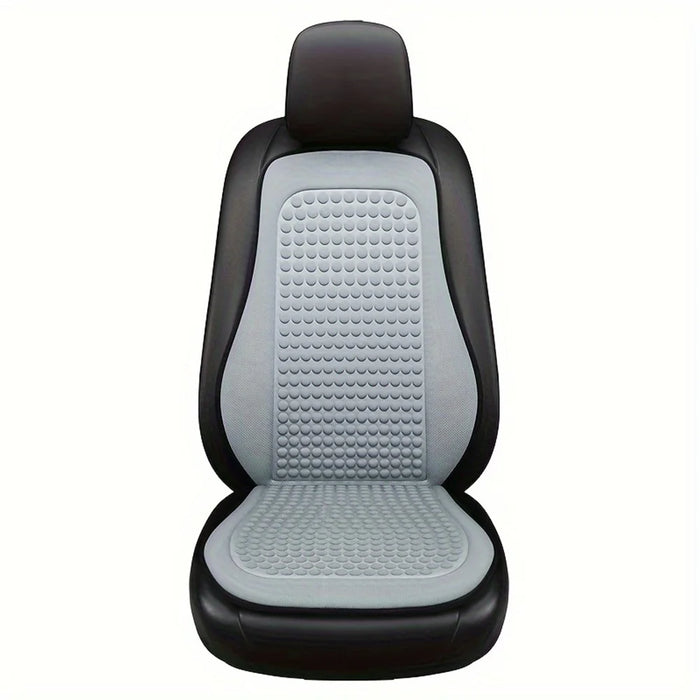 2 Sets Car Front Seat Cover + Backrest Pad Cool Breathable Fatigue Relief Vehicle Seat Pad - Grey - 1