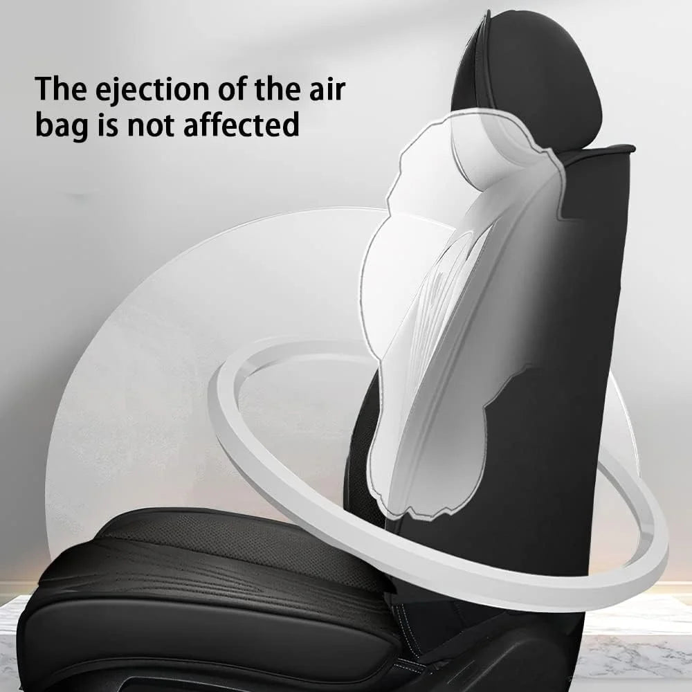 Full Coverage Car Front Seat Cover Protector PU Leather Anti-Slip Vehicle Seat Cover, Standard Version - Grey - 5