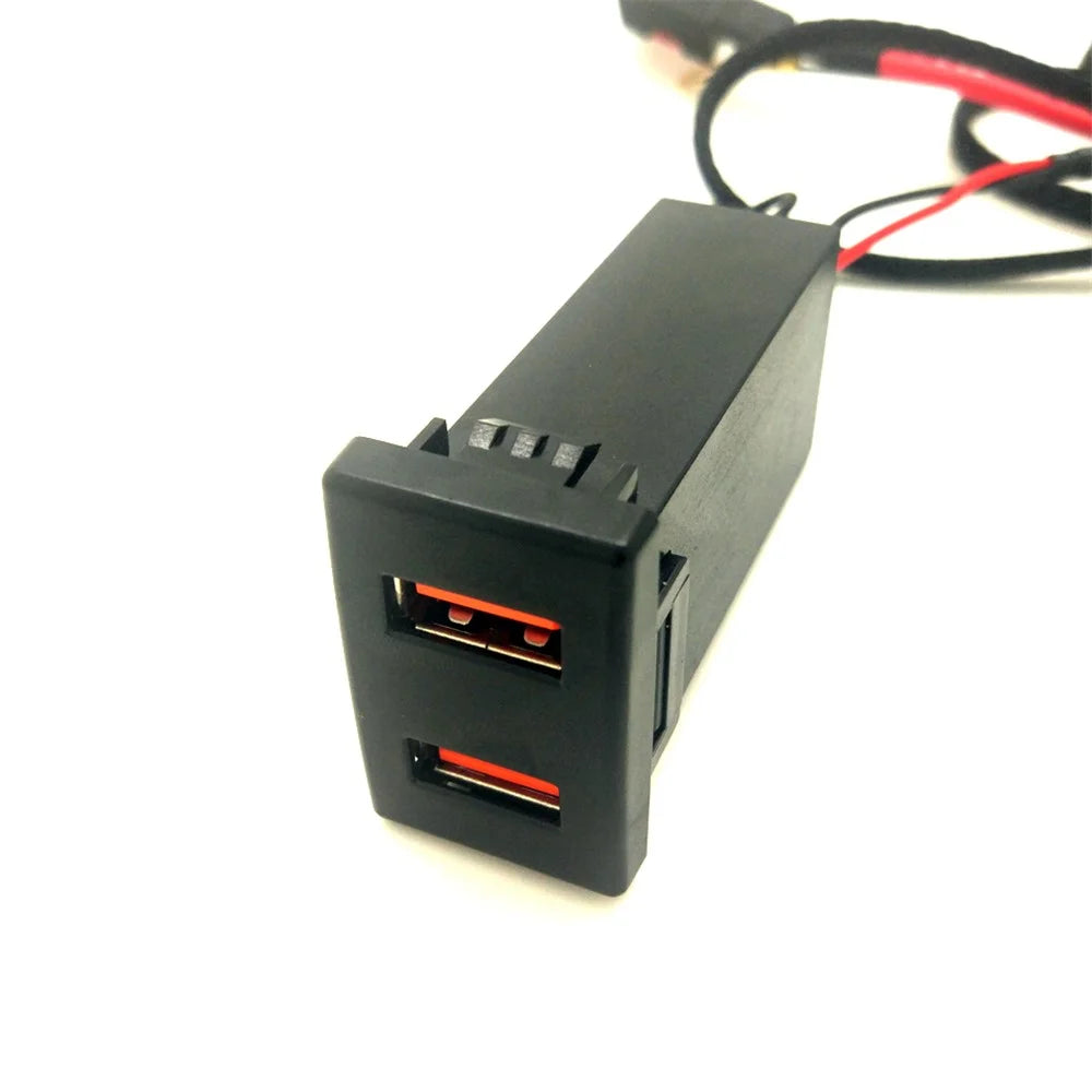 Dual Port USB QC3.0 Car Charger Socket Voltmeter Fast Charging Adapter Modification Accessory for Mazda - 4