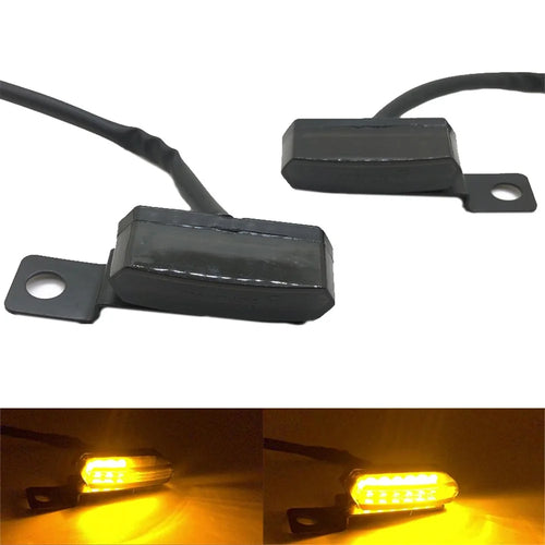 2Pcs Universal Motorcycle Flowing Water Turn Signal LED Light Brake Clutch Lever Flashing Lamp for Honda Yamaha Kawasaki Suzuki - Black - 1