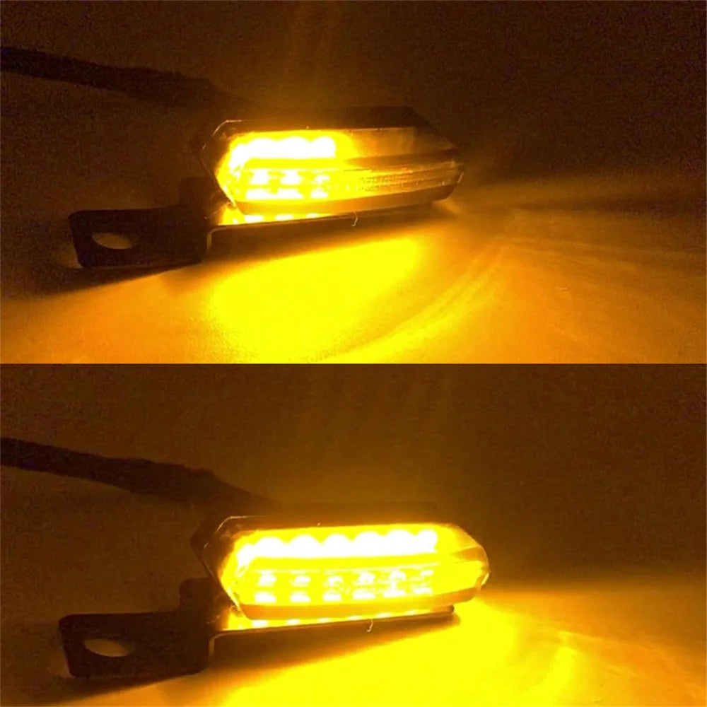 2Pcs Universal Motorcycle Flowing Water Turn Signal LED Light Brake Clutch Lever Flashing Lamp for Honda Yamaha Kawasaki Suzuki - Black - 7