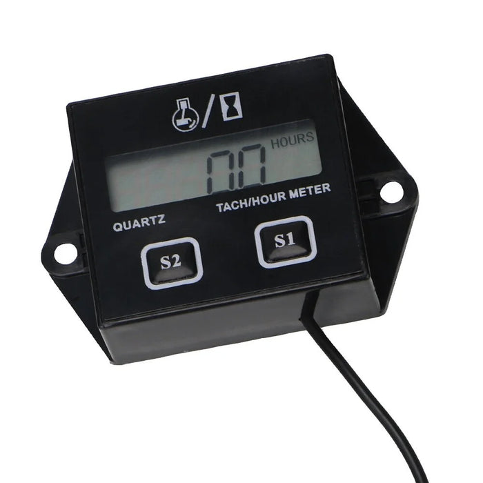 Motorcycle Inductive Digital LCD Display Tach Hour Meter Gauge Engine Tachometer - 4