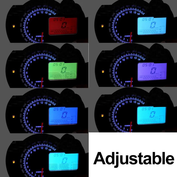 Motorcycle Modification Speedometer Motorbike Backlight LCD Display Digital Odometer Gauge - 5