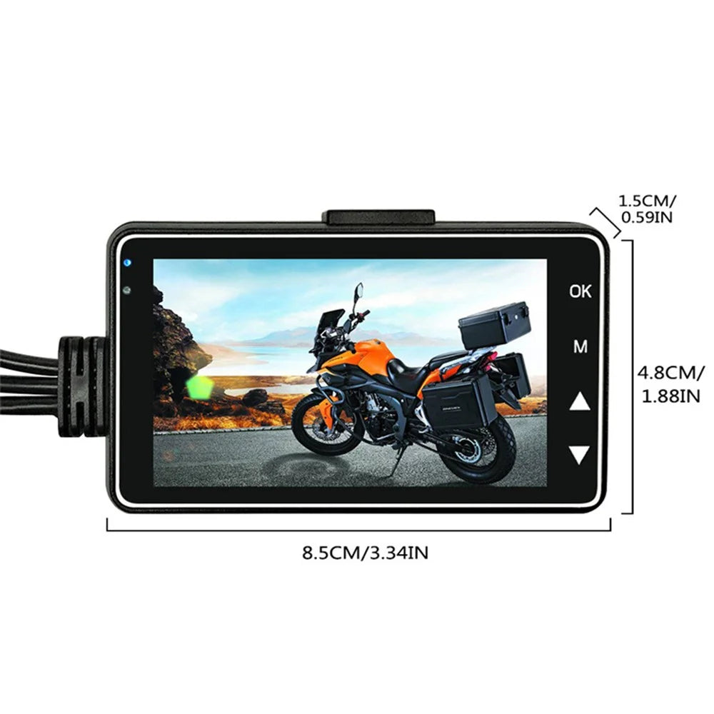 MT-80 Motorcycle Camera 720P Front and Rear Data Recorder 3 Inch LCD Screen Motorbike Concealed Recorder Built-in 200mAh Battery - 5
