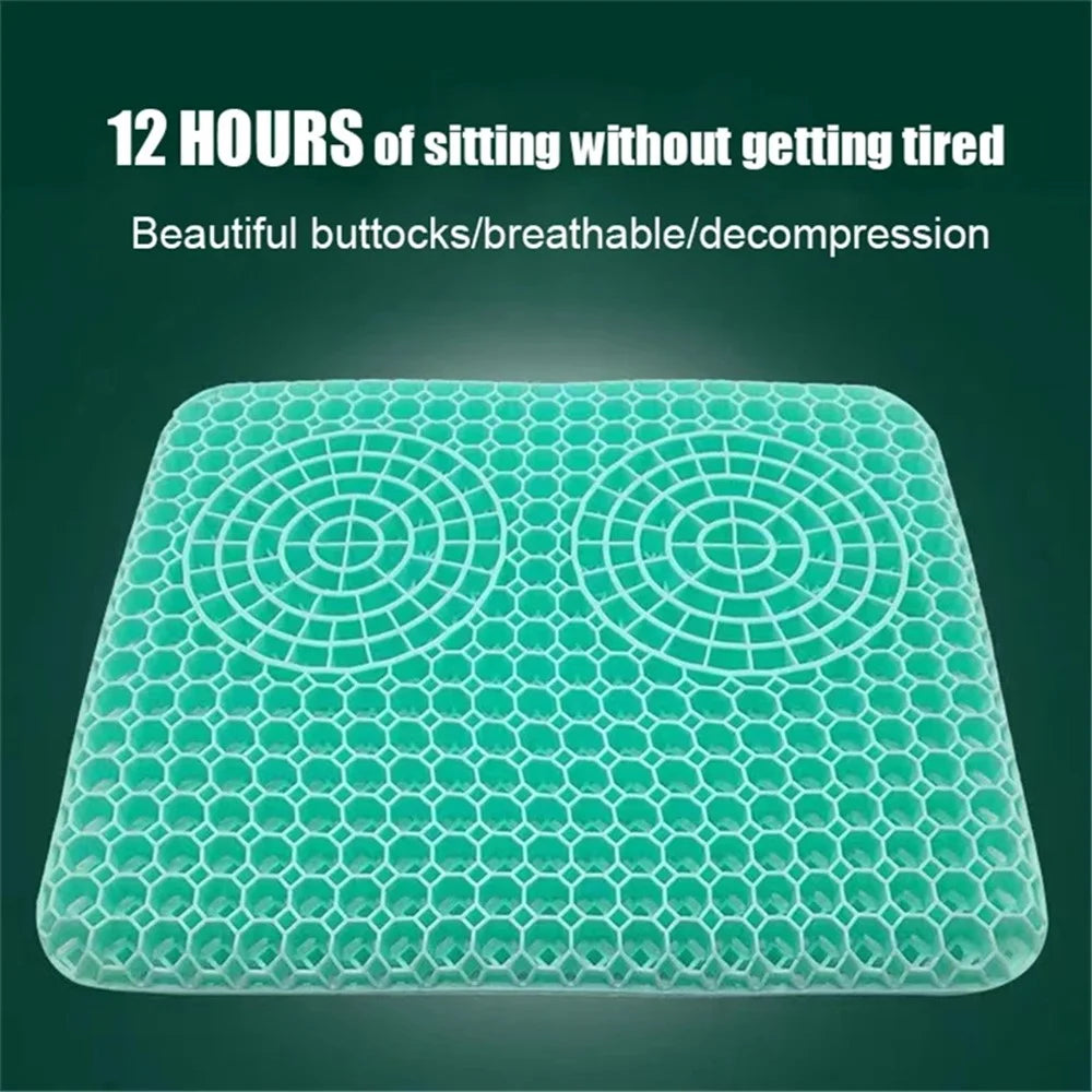 Summer Cooling Breathable Car Seat Cushion Honeycomb Soft PVC Chair Pad with Ice Silk Cloth Cover - 3