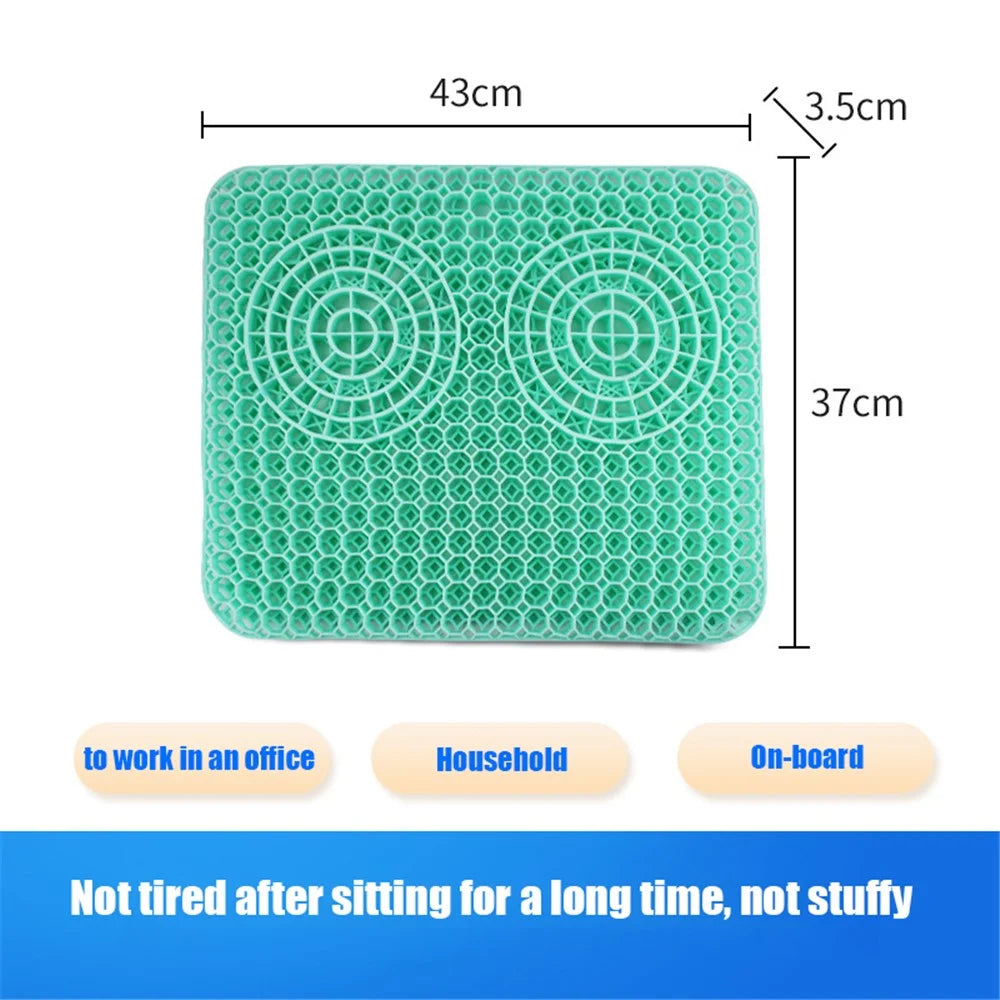 Summer Cooling Breathable Car Seat Cushion Honeycomb Soft PVC Chair Pad with Ice Silk Cloth Cover - 7