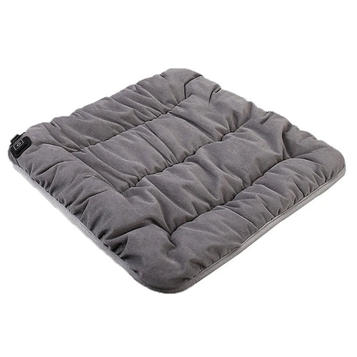 45 x 45 x 8cm Heated Cushion Car Velvet Seat Cushion Car Chair Cover Mat USB Heating Seat Pad - Grey - 1