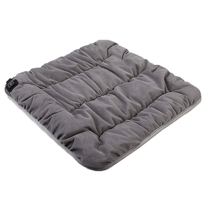 45 x 45 x 8cm Heated Cushion Car Velvet Seat Cushion Car Chair Cover Mat USB Heating Seat Pad - Grey - 1
