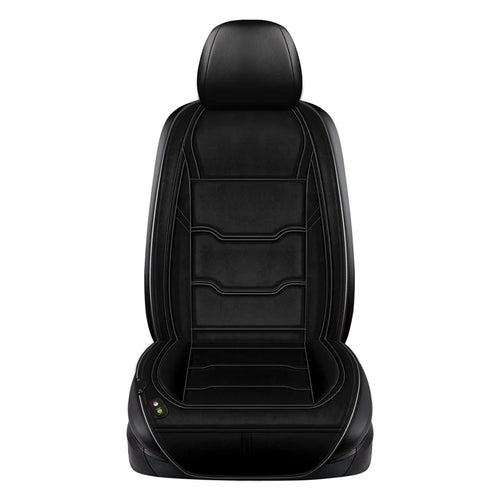 12V / 24V Single Seat Car Cigarette Lighter Heated Seat Cushion Chair Heating Pad with 3 Heat Settings - Black - 1