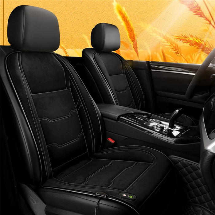 12V / 24V Single Seat Car Cigarette Lighter Heated Seat Cushion Chair Heating Pad with 3 Heat Settings - Black - 3