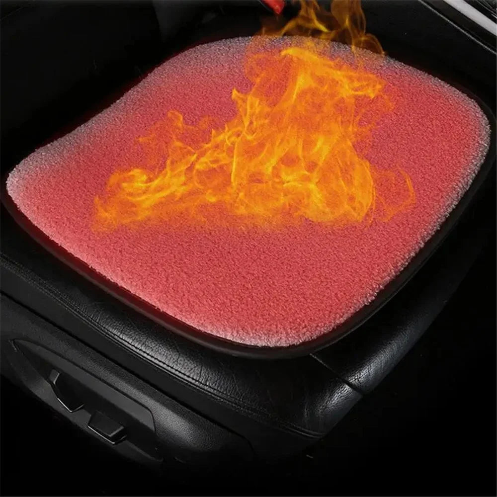 5V Car Heating Cushion Lamb Fleece Winter Warm Universal Car Interior Seat Cover Pad - Grey - 2