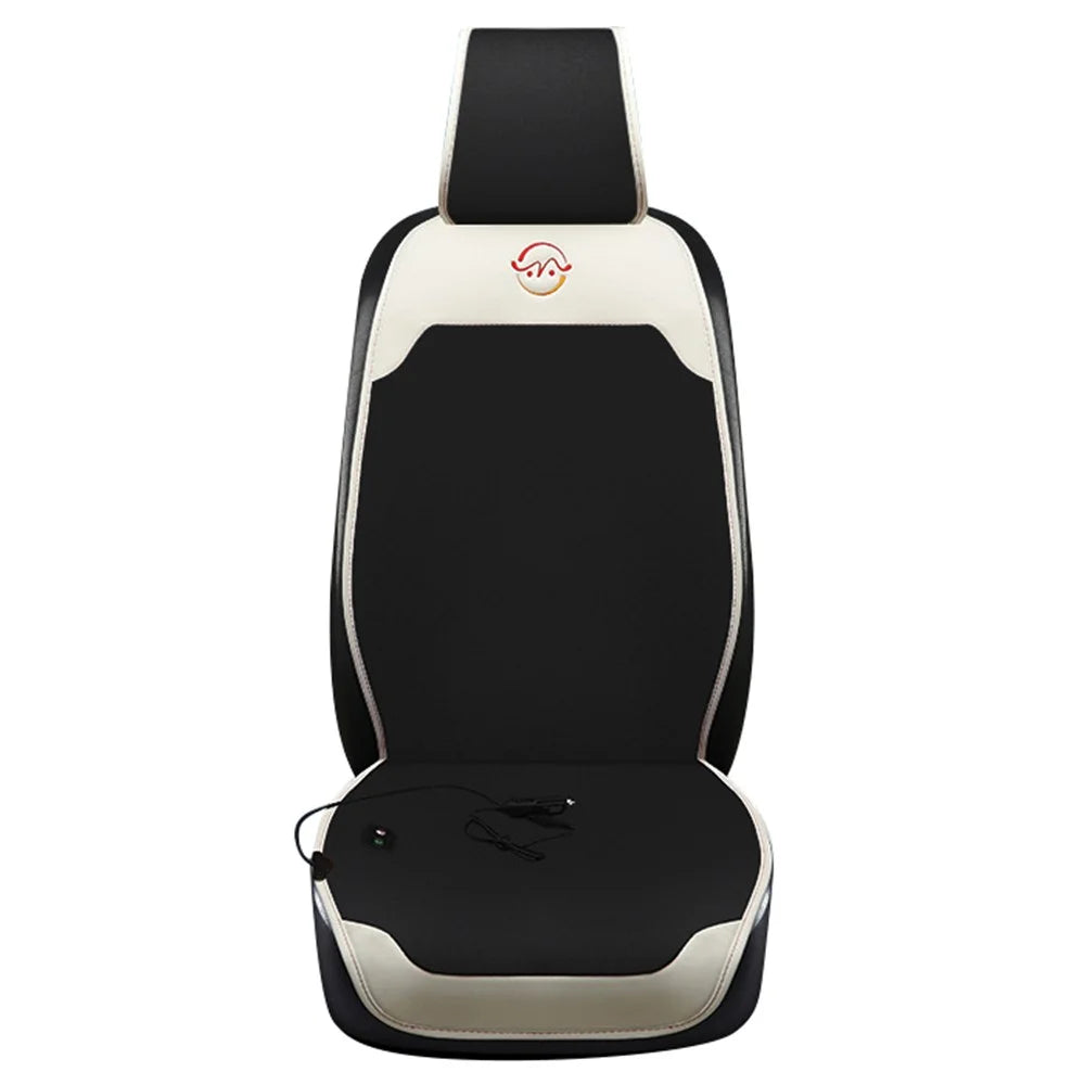 WM-XL2 Universal 12V / 24V Car Heated Seat Cover with Backrest Vehicle Seat Cushion Warmer for Winter - Black - 1