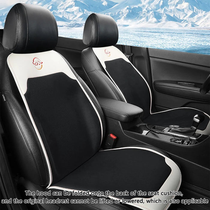 WM-XL2 Universal 12V / 24V Car Heated Seat Cover with Backrest Vehicle Seat Cushion Warmer for Winter - Black - 4