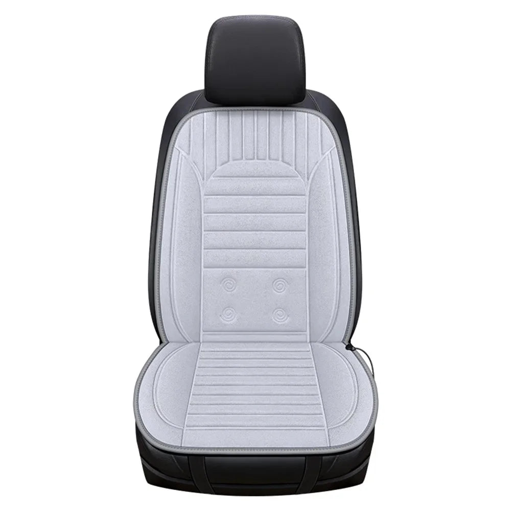 G-4S Heated Car Seat Covers Winter Heating 12V Car Seat Warmer Pad with Backrest - Grey - 1
