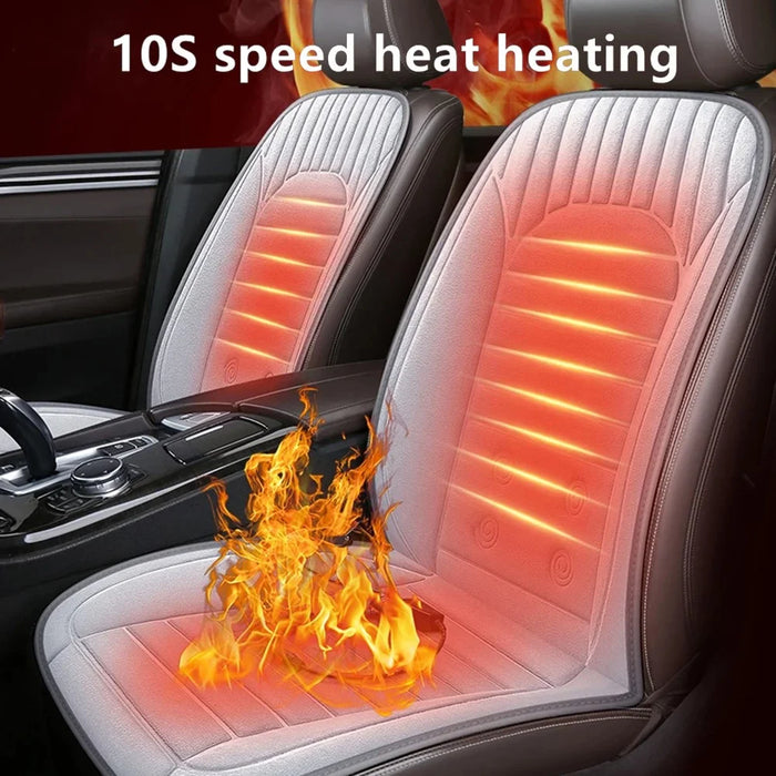 G-4S Heated Car Seat Covers Winter Heating 12V Car Seat Warmer Pad with Backrest - Grey - 4