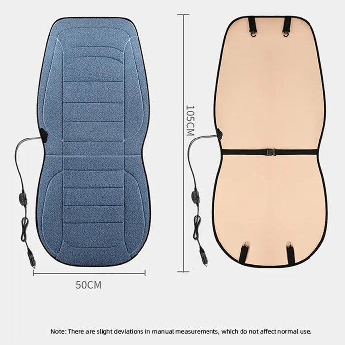 12V Car Heated Seat Cushion Winter Seat Cover Imitation Cashmere Vehicle Seat Protector Pad with Backrest - Sapphire - 2