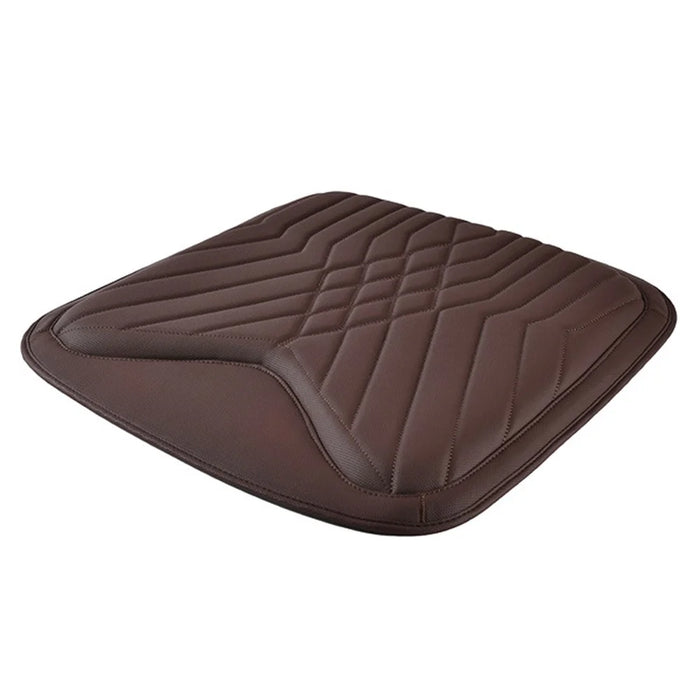 TK036 Nappa Texture PU Leather + Memory Foam Car Seat Cushion Non-slip Seat Pad - Brown - 1