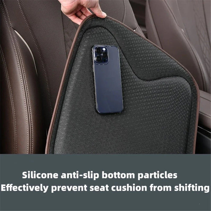 TK036 Nappa Texture PU Leather + Memory Foam Car Seat Cushion Non-slip Seat Pad - Brown - 3