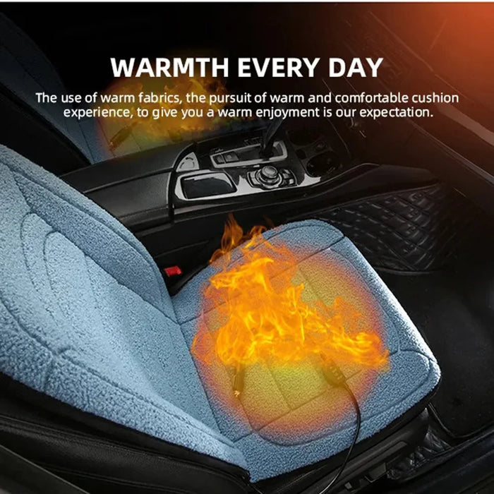 2Pcs 12V Electric Heated Car Seat Cushion Back Cover Winter Heating Seat Pad - Sapphire - 4