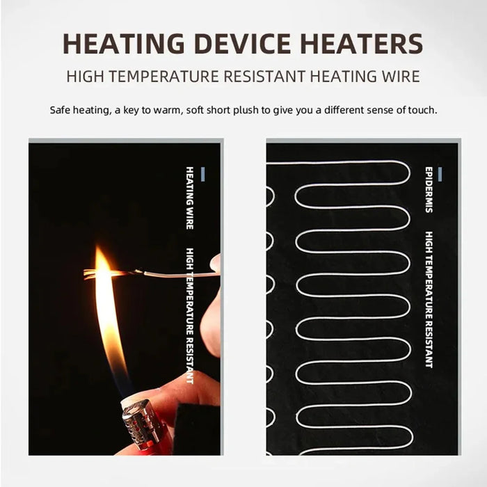 2Pcs 12V Electric Heated Car Seat Cushion Back Cover Winter Heating Seat Pad - Sapphire - 5