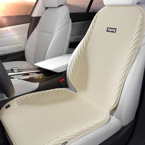 ANJUNY Winter Car Electric Heated Seat Cushion with Backrest Plush Chair Heating Pad - Beige / Driver Side - 1