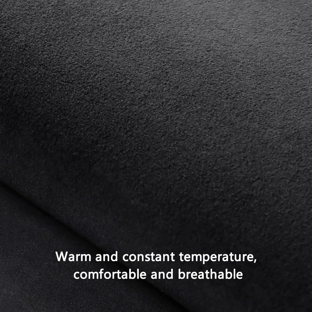 ANJUNY Driver+Passenger Side Car Electric Heated Seat Cushion Leather+Velvet+Sponge Winter Seat Heating Pad - Black+Dark Blue - 7