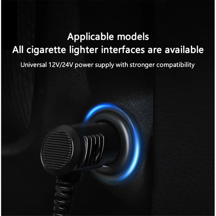 ANJUNY Car Electric Heated Seat Cushion Leather+Velvet+Sponge Winter Seat Heating Pad with Backrest - Black+Dark Blue / Driver Side - 6